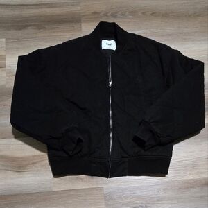 Aritzia TNA Black Quilted Bomber Style Jacket Size S